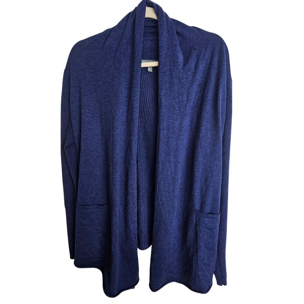 Title Nine Womens Merino Wool Cardigan Sweater M Sporty Open Stretch Minimalist